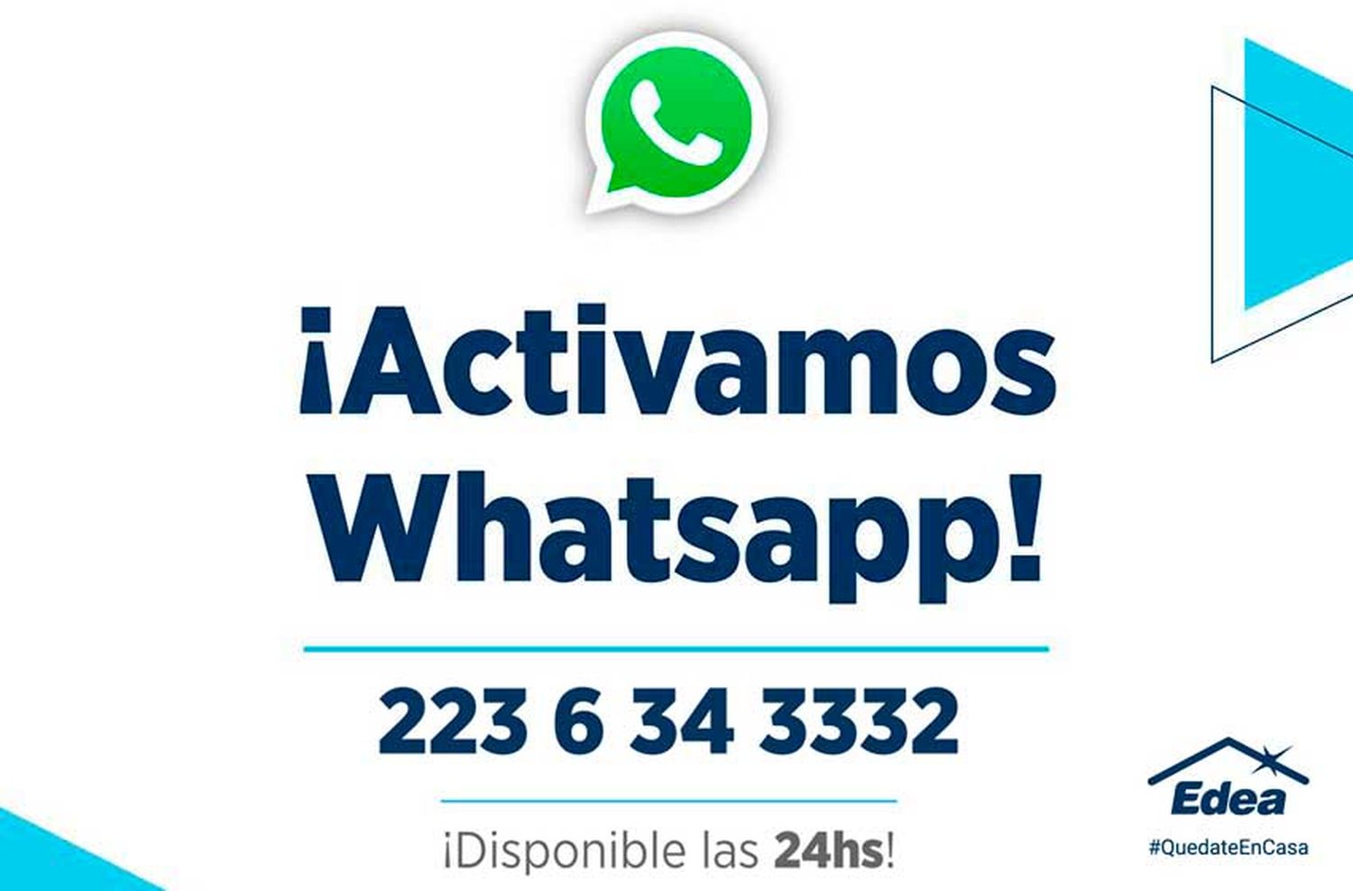 EDEA lanzó un nuevo servicio de atención por WhatsApp 24hs