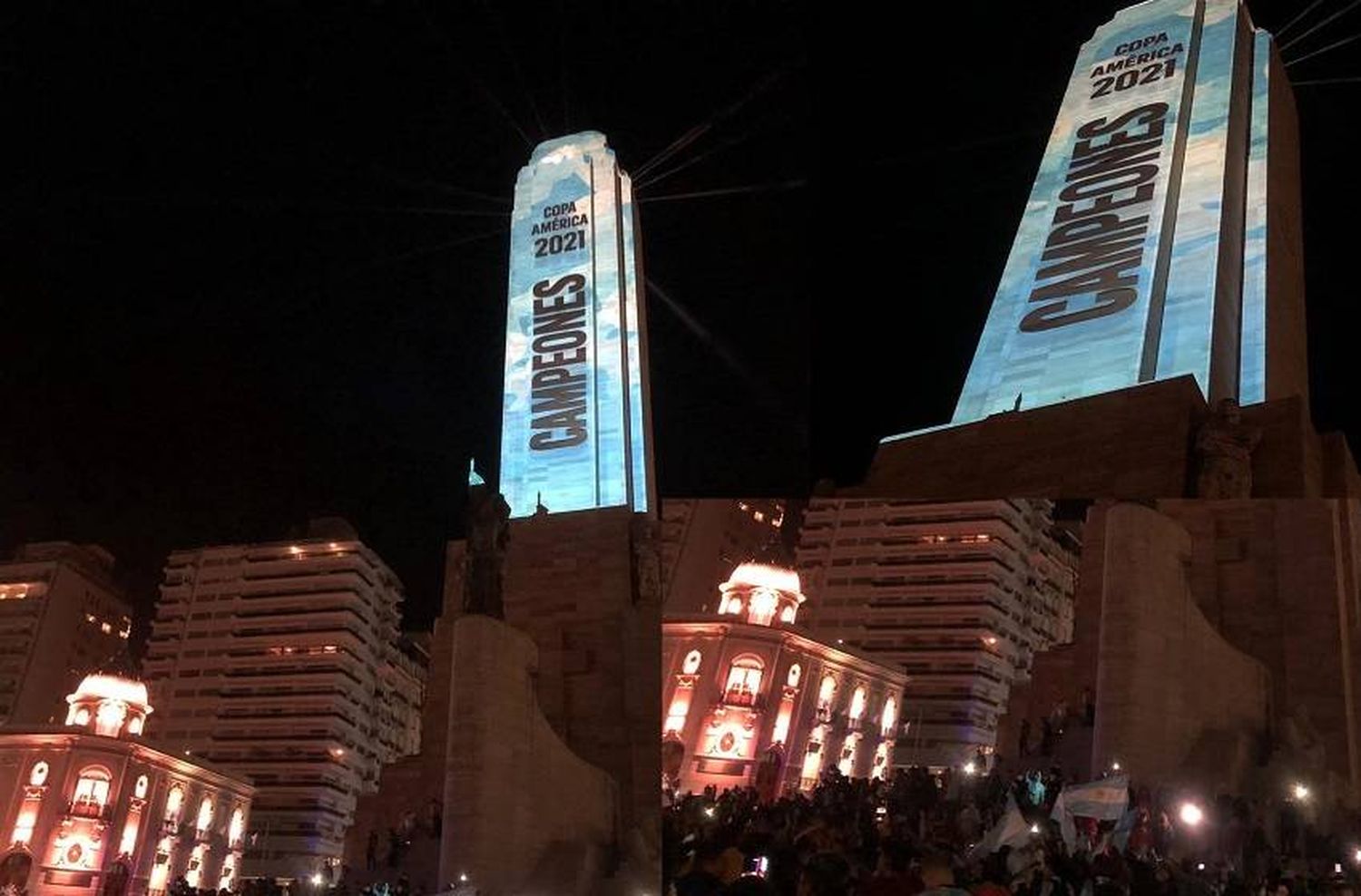 Argentina campeón: el Monumento a la Bandera desbordado por rosarinos que festejaron el título