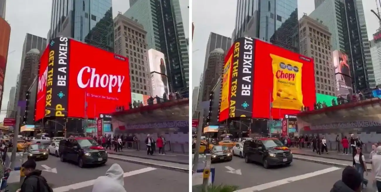 La marca local tuvo su participación en las pantallas neoyorquinas.