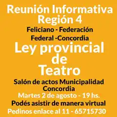 Ley de Teatro Independiente: hoy habrá una reunión en Gualeguay
