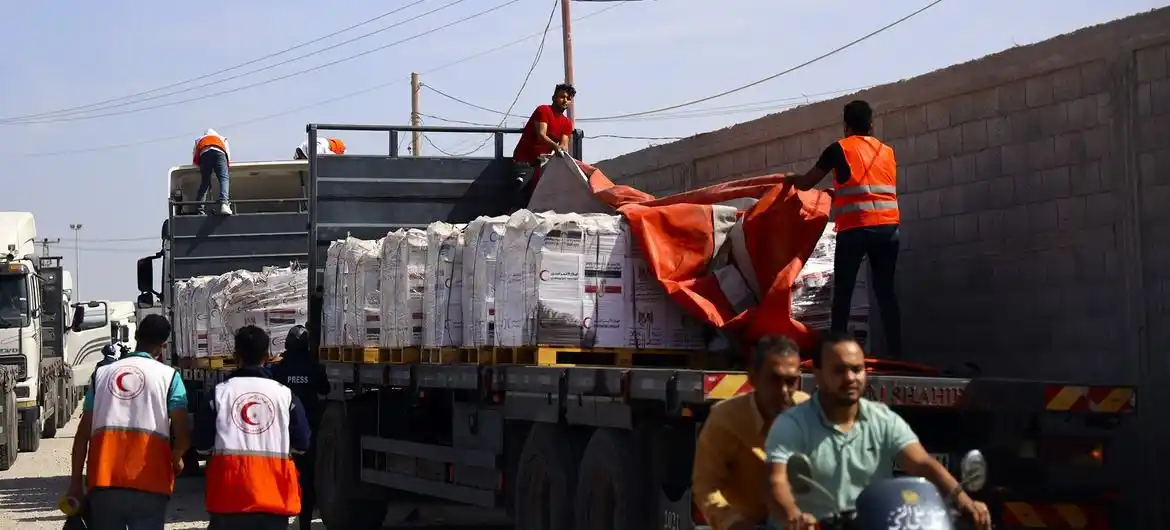 Ayuda humanitaria en Gaza.