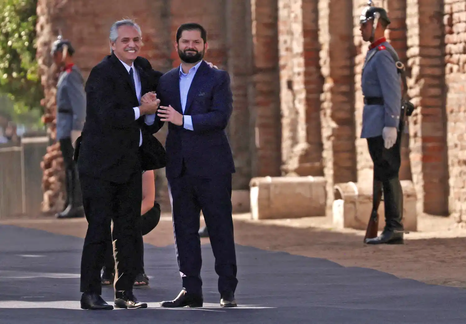 El presidente Alberto Fernández fue recibido su par de la República de Chile, Gabriel Boric.