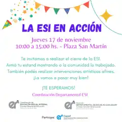 Se realizará la jornada “La ESI en acción”