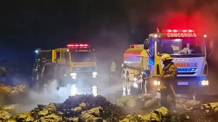 Se incendió un camión cargado con bolsas de carbón