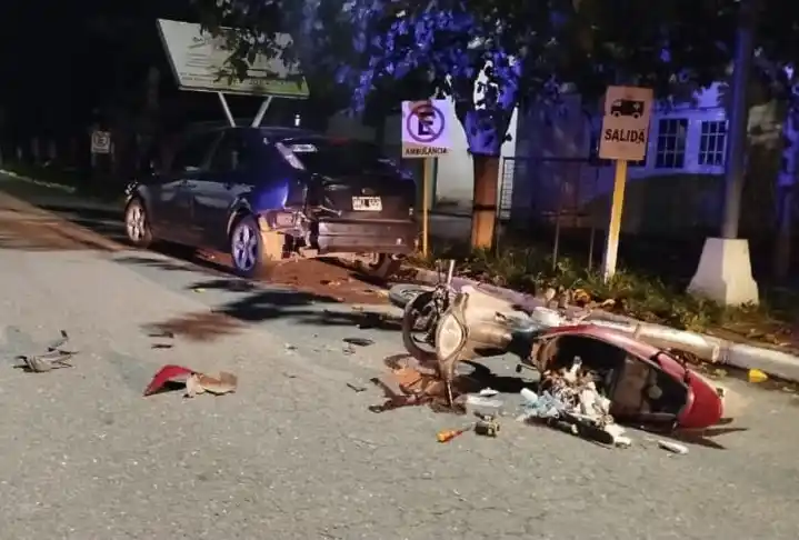 Así quedó el birrodado luego del fuerte impacto.