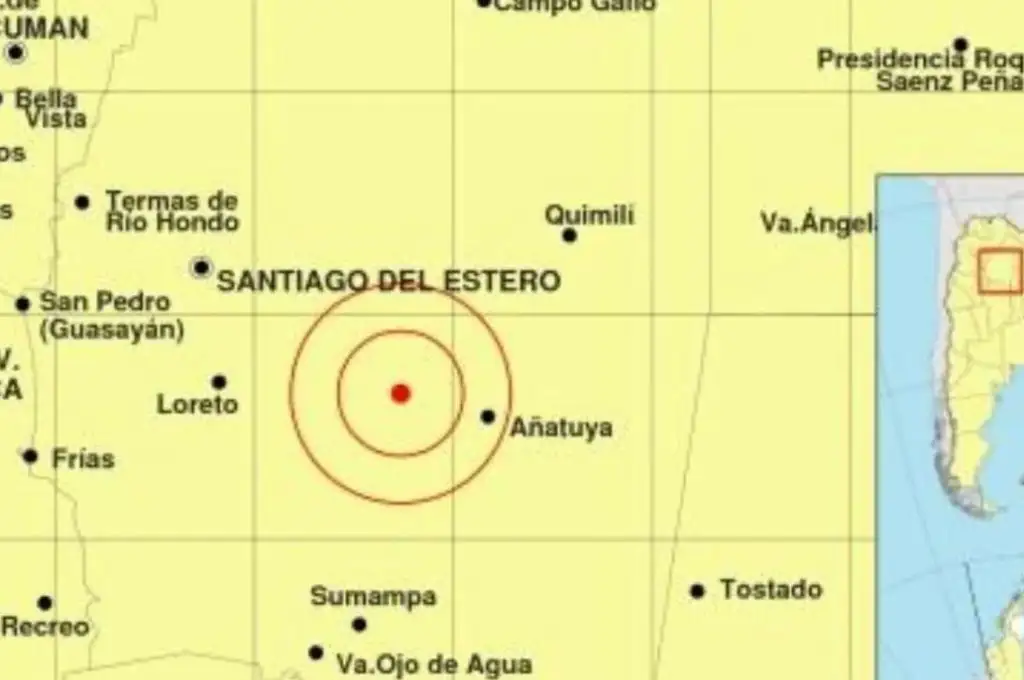 Se registró un sismo de magnitud 4,9 en Santiago del Estero