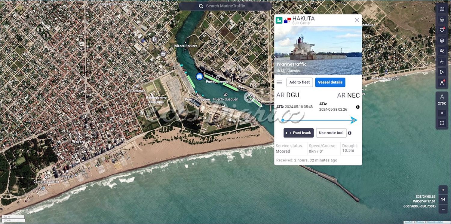 Puerto Quequén restablece su sistema de AIS de Identificación Automática de Buques