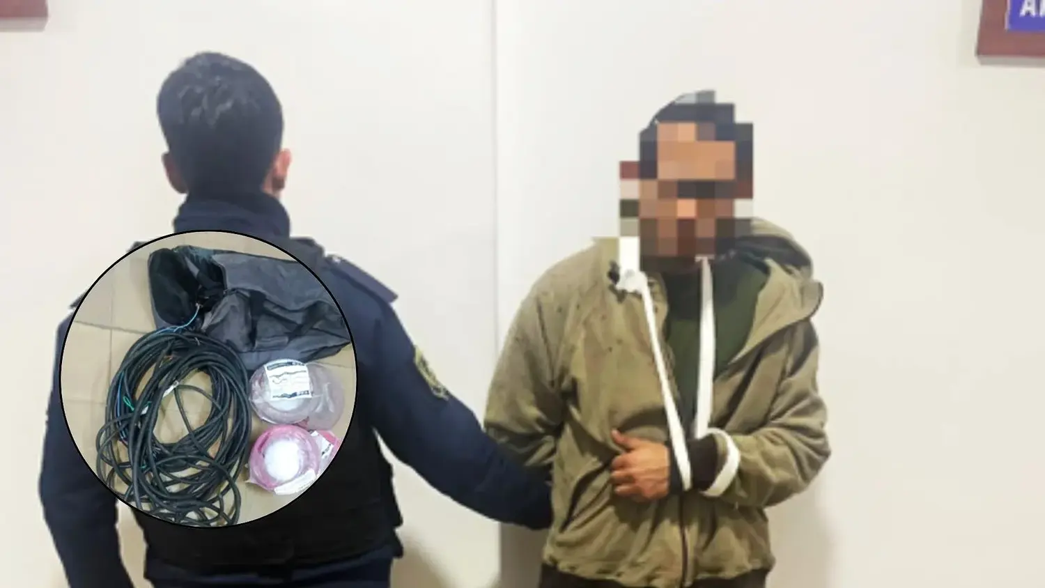 El hombre se negó a dar explicaciones sobre los cables que poseía y se resistió ante la policía.