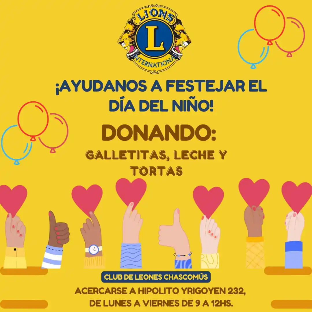 El Club de Leones de Chascomús inició colecta para el Día de la Niñez