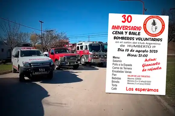 Los Bomberos Voluntarios de Humberto Primo celebrarán su 30° aniversario: "Es un lindo espacio para compartir"