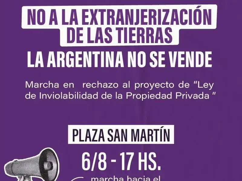 Formosa se moviliza hoy contra el proyecto 
de Ley de Tierras que debatirá el Senado