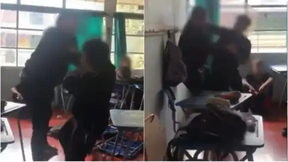 Alumno de secundaria agrede a profesor en plena aula de clases  y se gana la condena de todos (VIDEO VIRAL)