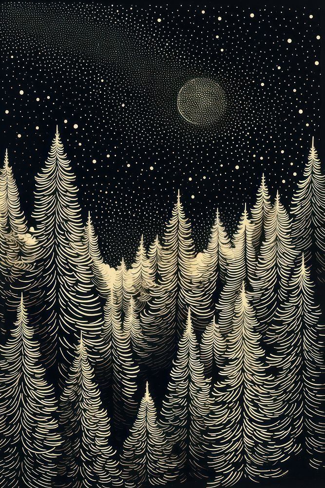 Entre los árboles y las estrellas, el silencio también escribe. Ilustración inspirada en Un instante en la oscuridad.