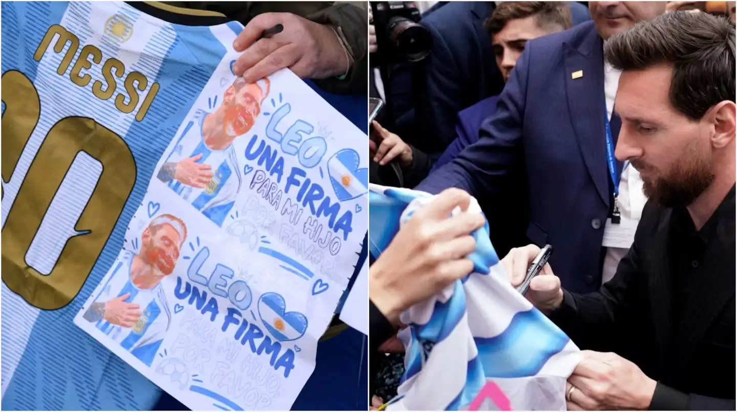 Un niño faltó a la escuela para ver a Lionel Messi y logró que le firme su camiseta - 1