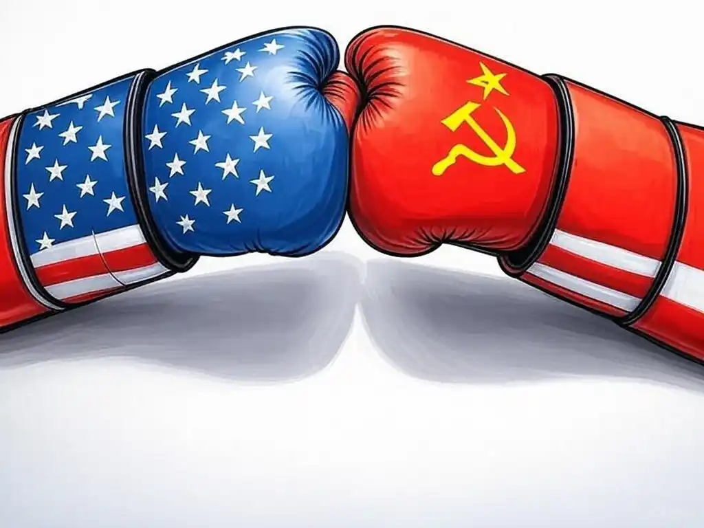 Enfrentamiento. Estados Unidos y la URSS dirimían el poder global en los años 70. Imagen generada por IA.