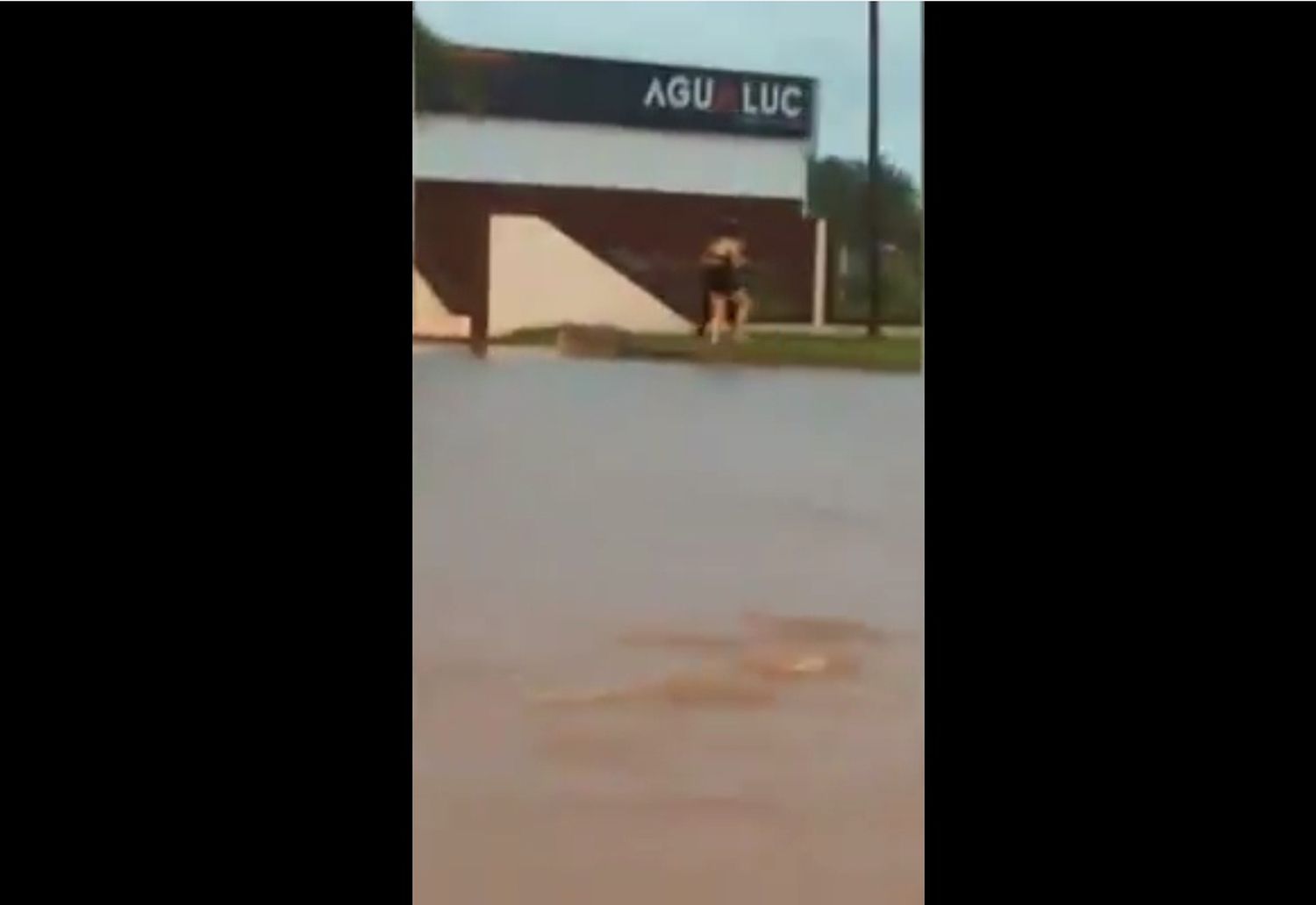 No advierten que hay una zanja inundada y graban a la personas que se caen