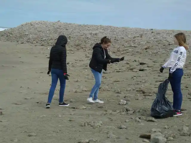 Alumnos participaron de una  jornada de limpieza de playas