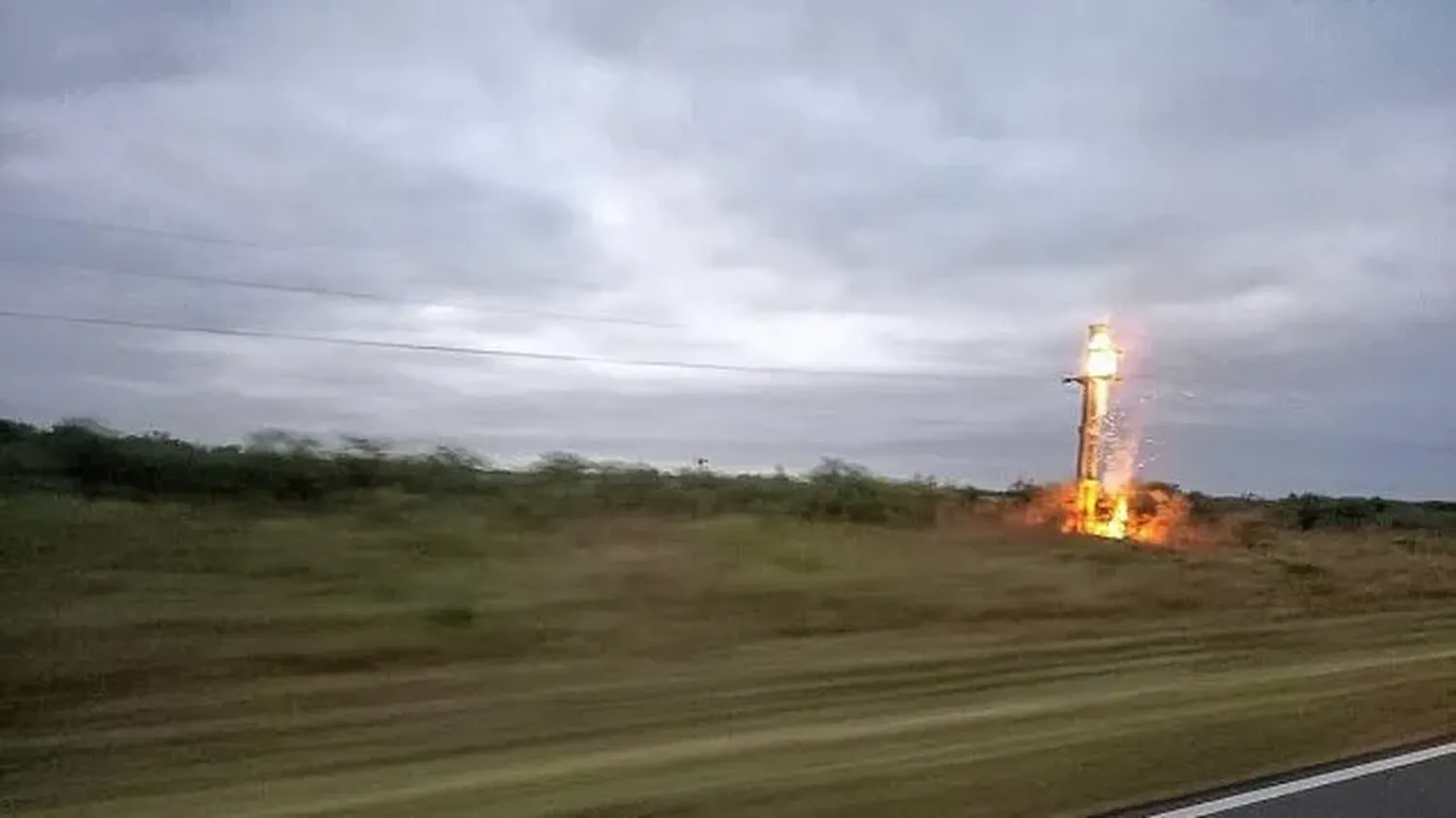 Se incendió una columna del tendido eléctrico por los nidos de loros