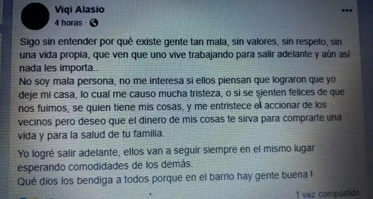 La inseguridad obligó a una familia a abandonar su casa