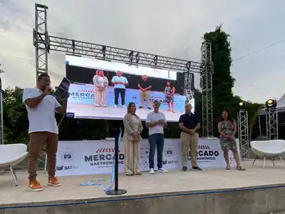Petrantonio, Funaro, Duringer y Bellver inauguraron el Mercado Gastronómico.