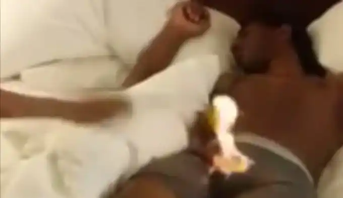 VIDEO: Le prendió fuego el pene al novio porque le metió los cuernos