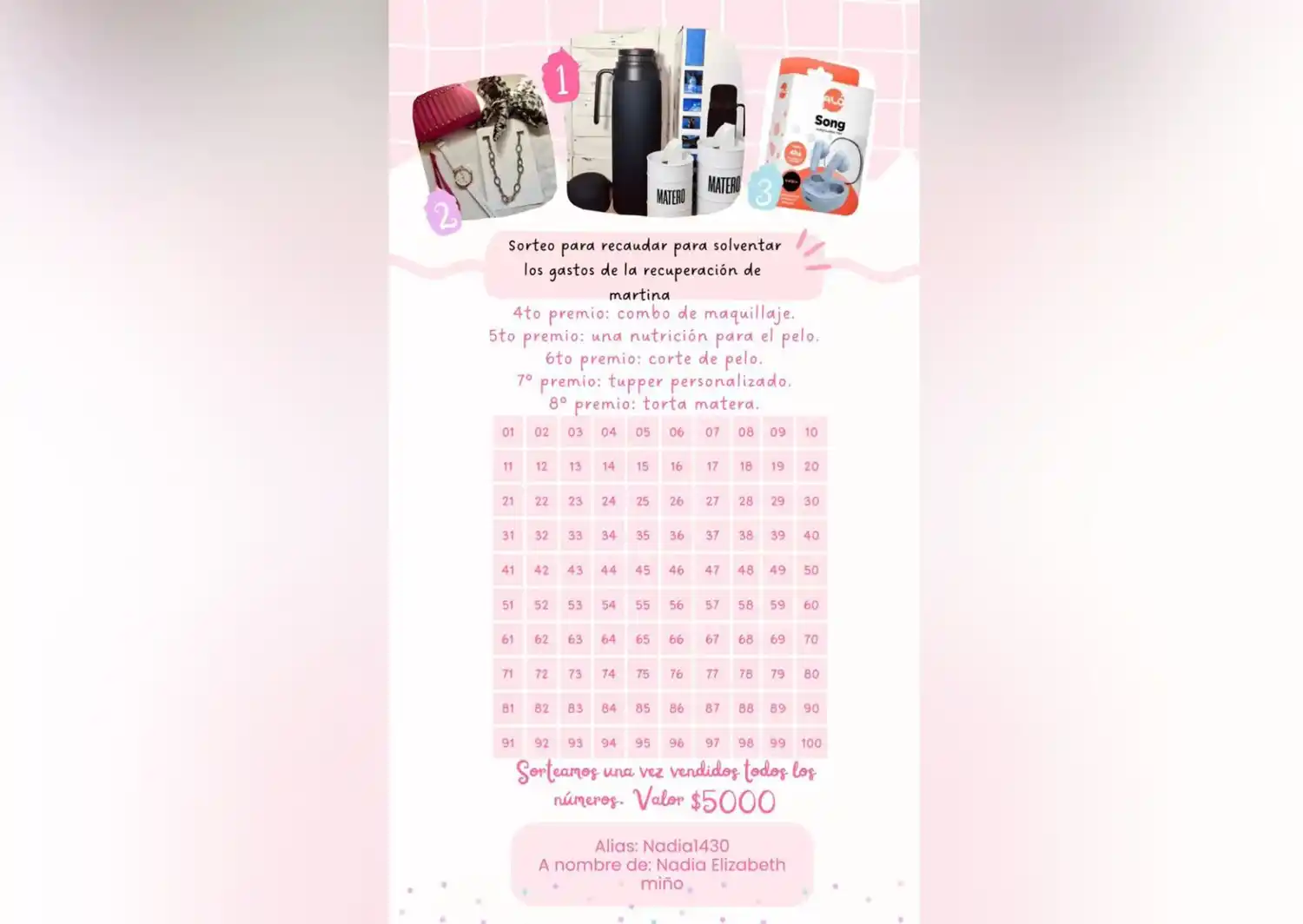 Rifa solidaria para Martina Pérez