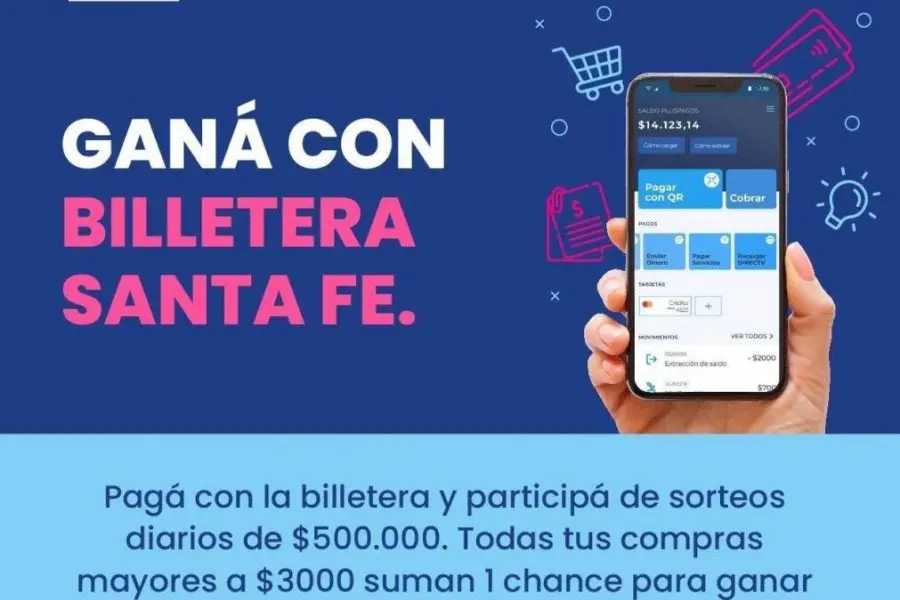 La nueva versión de Billetera Santa Fe, tiene dos beneficiarios rafaelinos