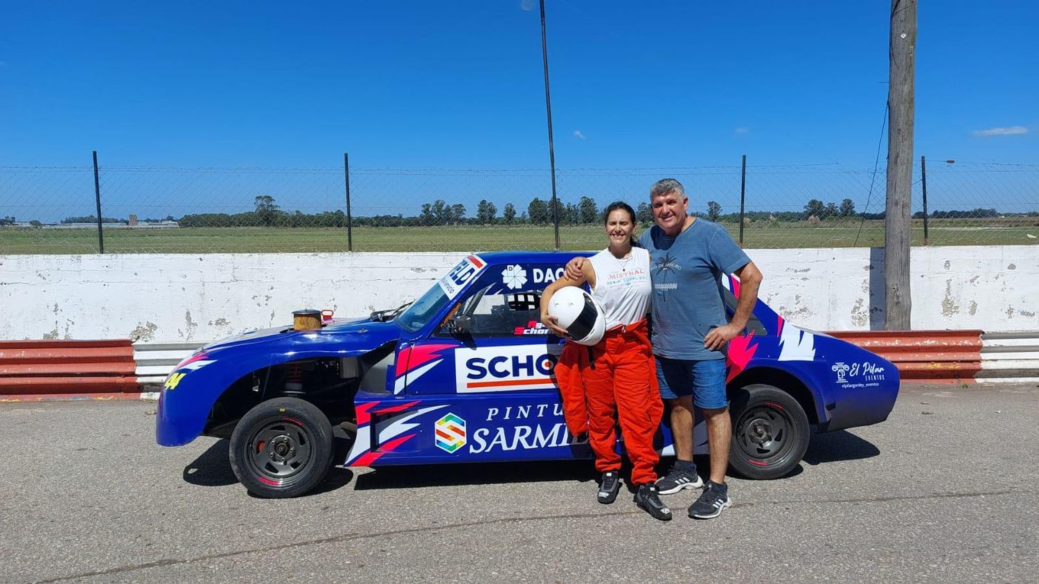 Agustina y Raúl Schonfeld, durante las pruebas en Mar del Plata.