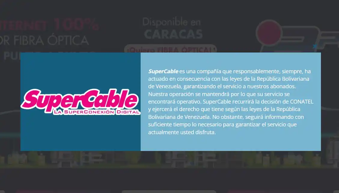 SuperCable garantiza el servicio a usuarios: EJERCERÁ EL DERECHO SEGÚN LA LEY  (+Comunicado)
