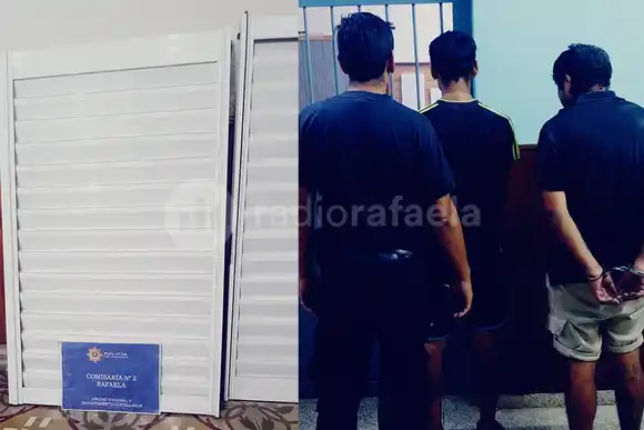 Los engancharon con dos persianas de aluminio robadas
