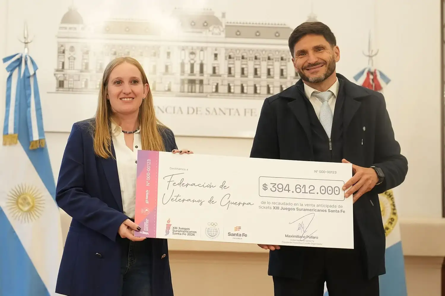 Pullaro entregó más $ 1.100 millones a tres instituciones por la recaudación de las entradas de los Juegos Suramericanos - 4