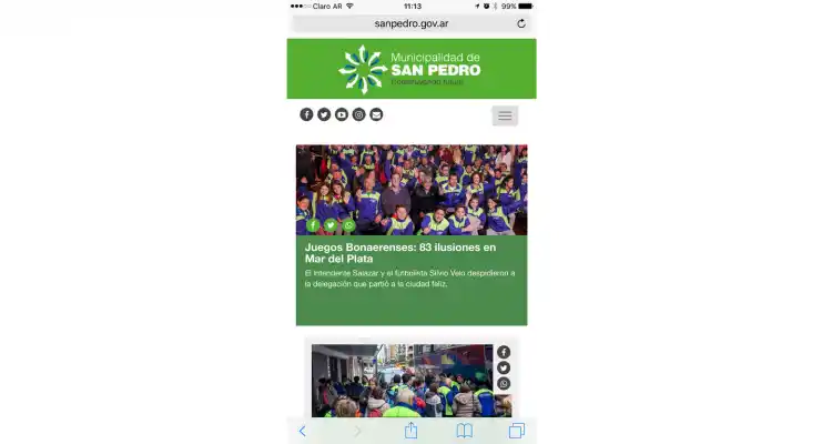 Funciona la web municipal en celulares