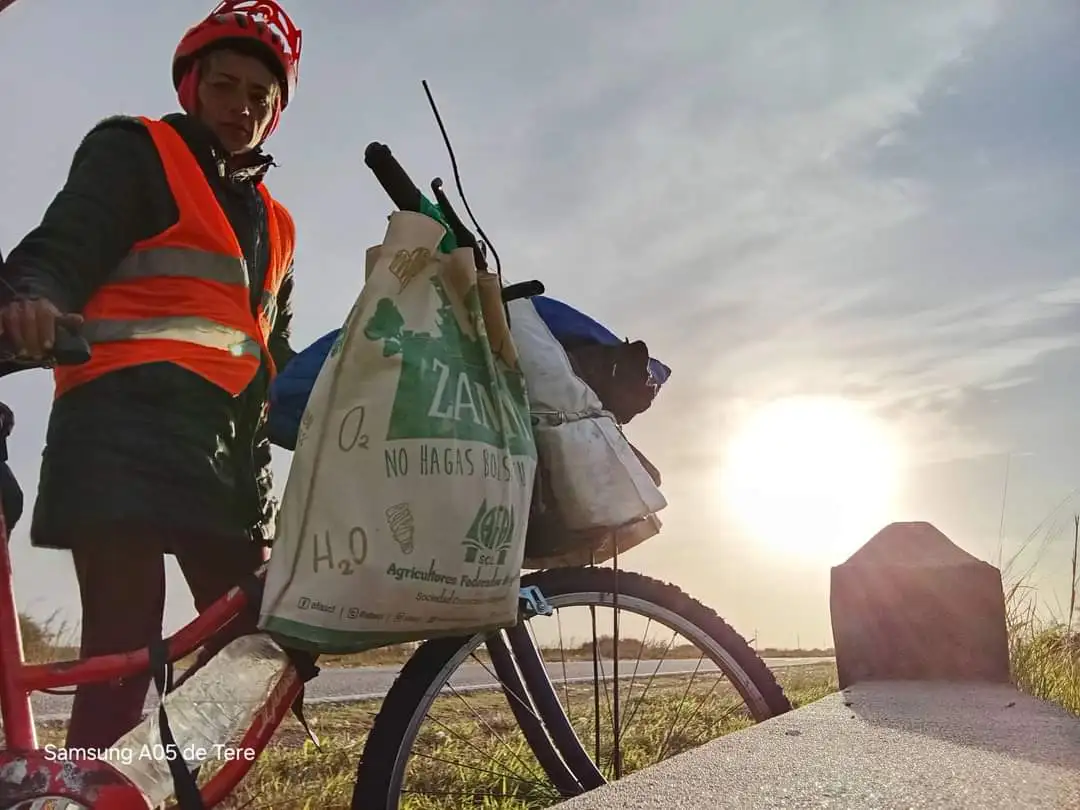 Teresita Cardoso lleva realizados unos 1.000 kilómetros en bicicleta