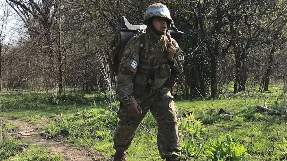 Ignacio Olivera, en un ejercicio de entrenamiento