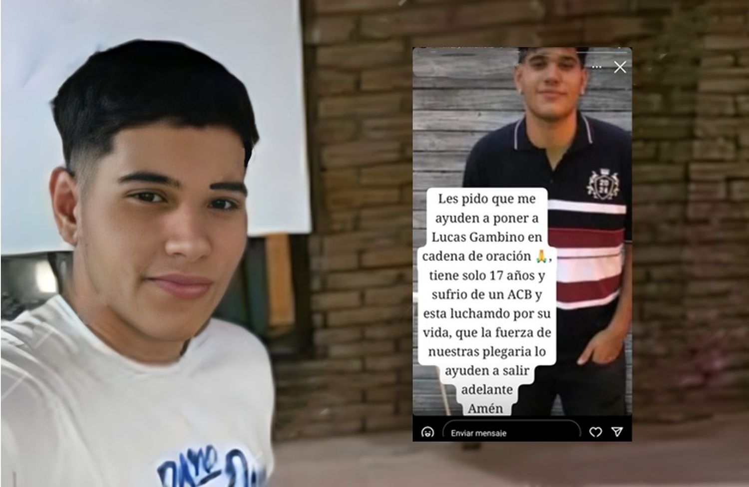 Lucas Gambino tenía 17 años.