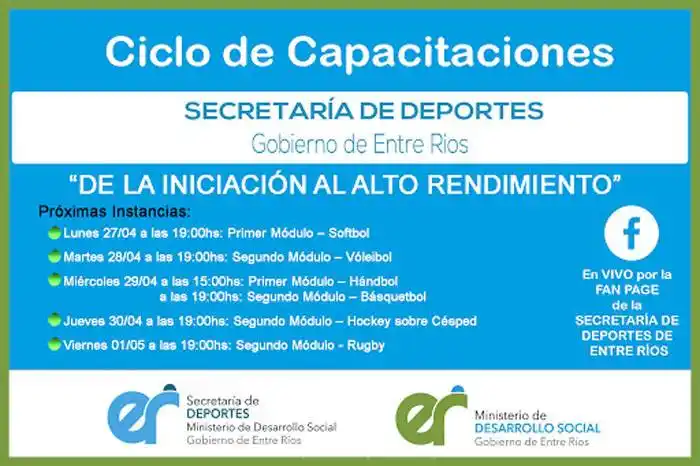 Continúan esta semana las capacitaciones virtuales en Deportes de Conjunto