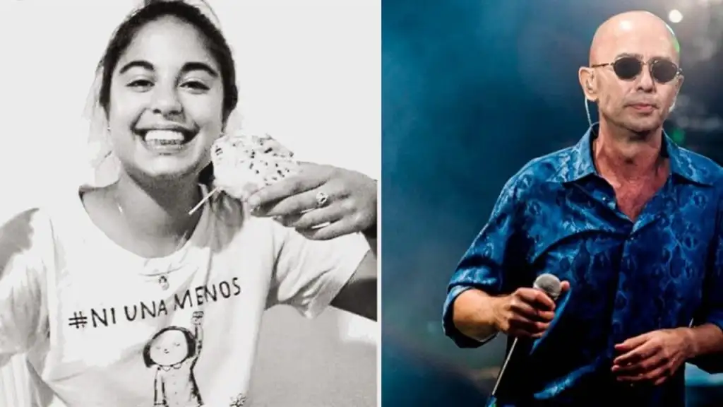 Micaela García en la última misa del Indio Solari