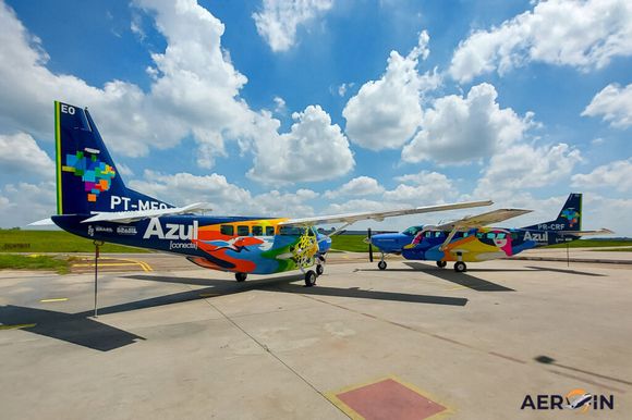Azul Linhas Aéreas presentó el nuevo livery de uno de sus Cessna Grand Caravan