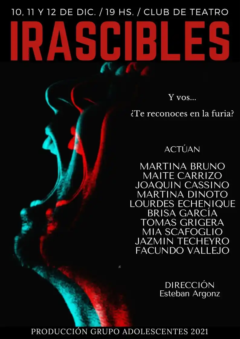 Se presentará la obra “Irascible” en el Club de Teatro