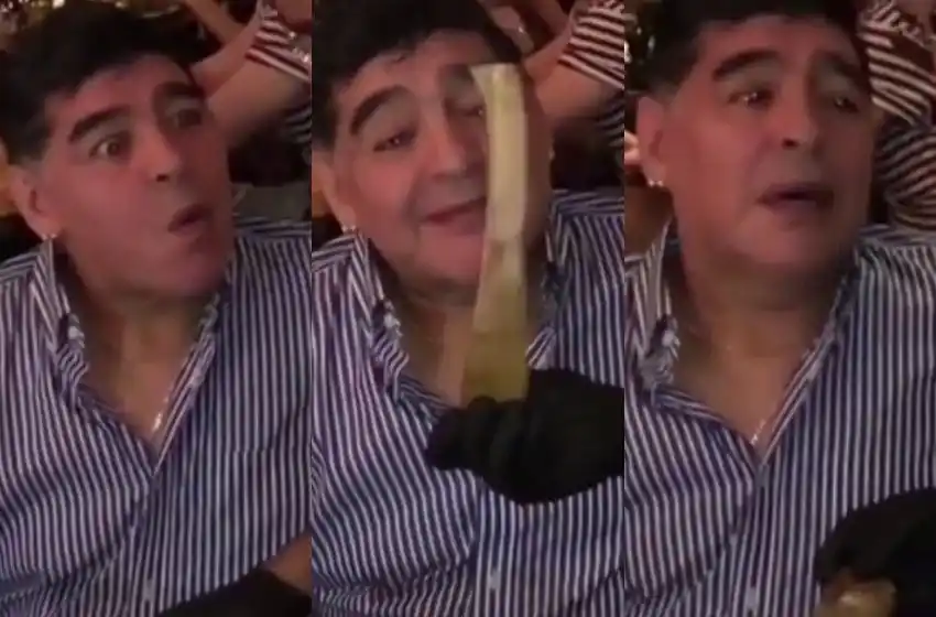 La reacción de Maradona mientras le preparaban un plato de comida