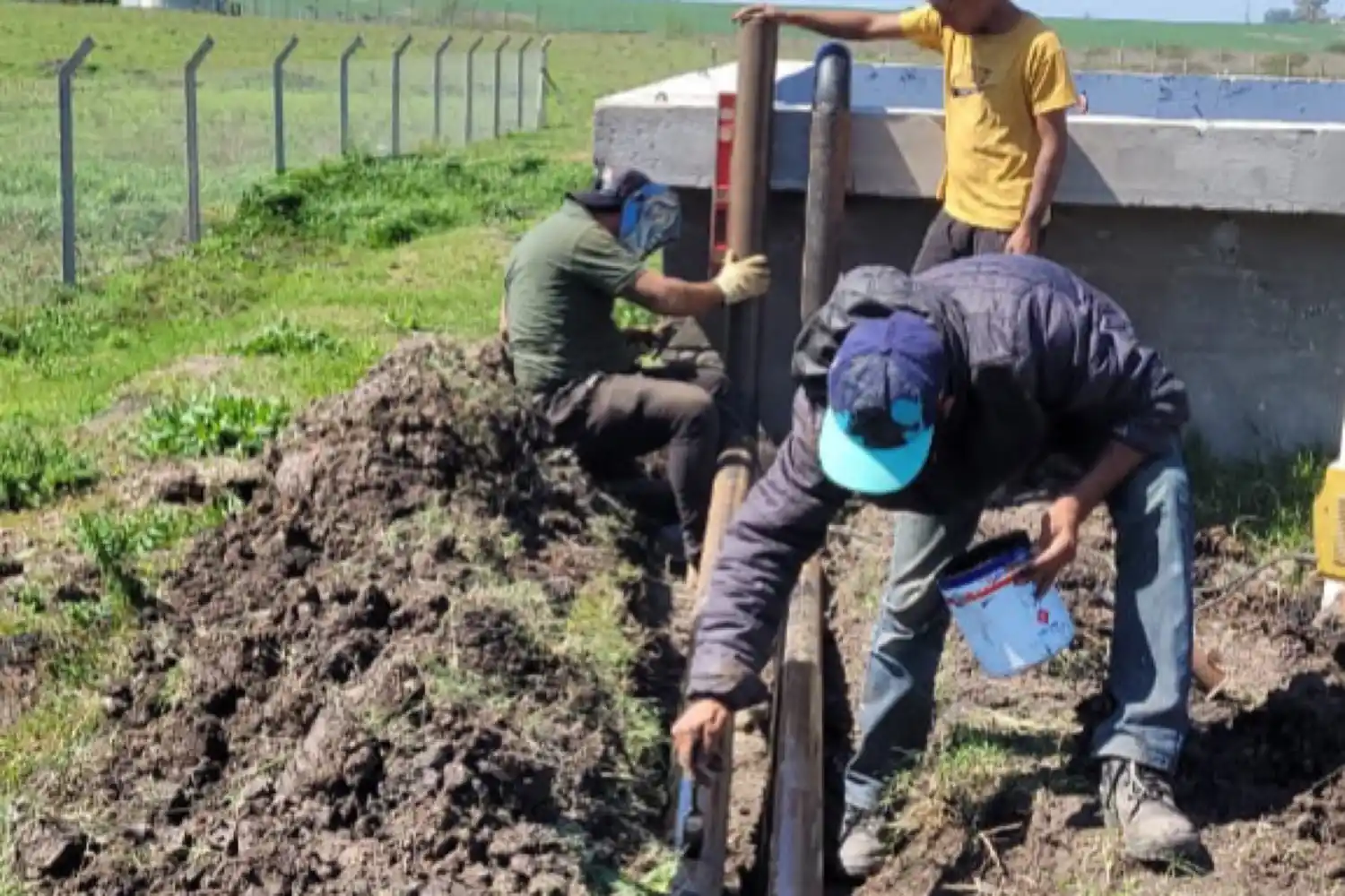 Avanza con buen ritmo la obra de tratamientos de efluentes en la UP 9 Granja Penal El Potrero