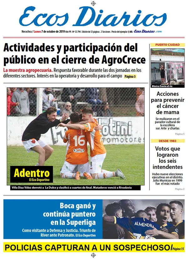 Tapa del 7 de octubre de 2019