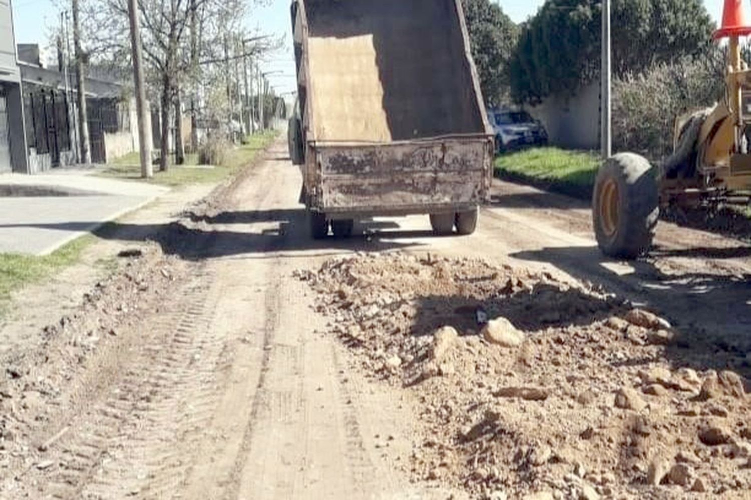 Trabajo en las calles de tierra