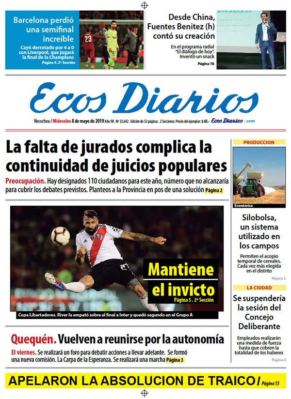 Tapa del 8 de mayo de 2019