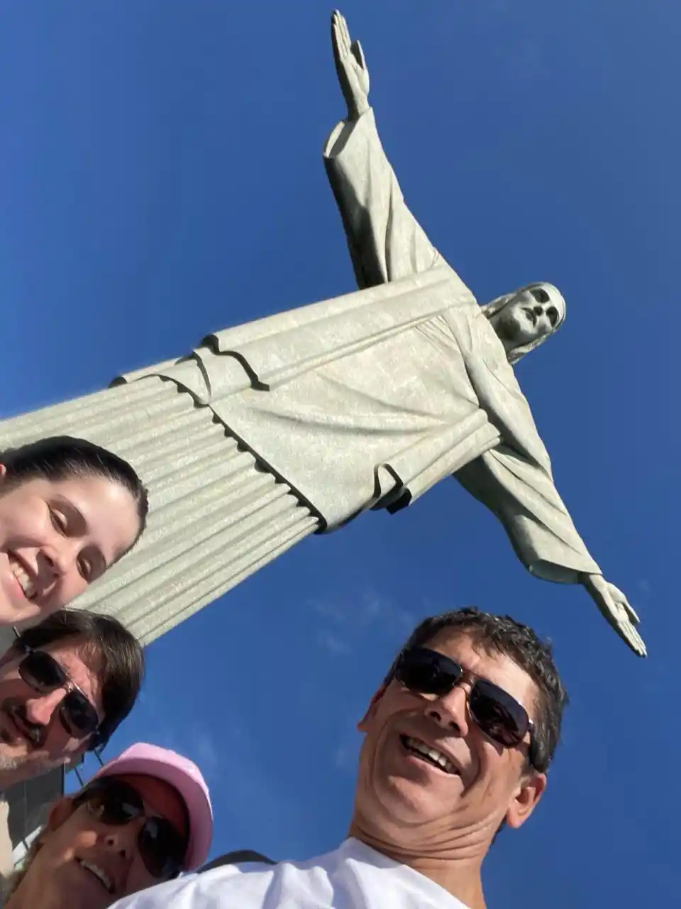 Amparo, Luis, Susi y Daniel visitando el Cristo Redentor- Cerro Corcovado-