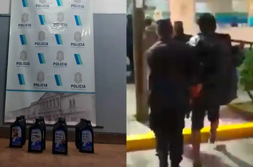 La biela fundida: roban 14 botellas de aceite para motor