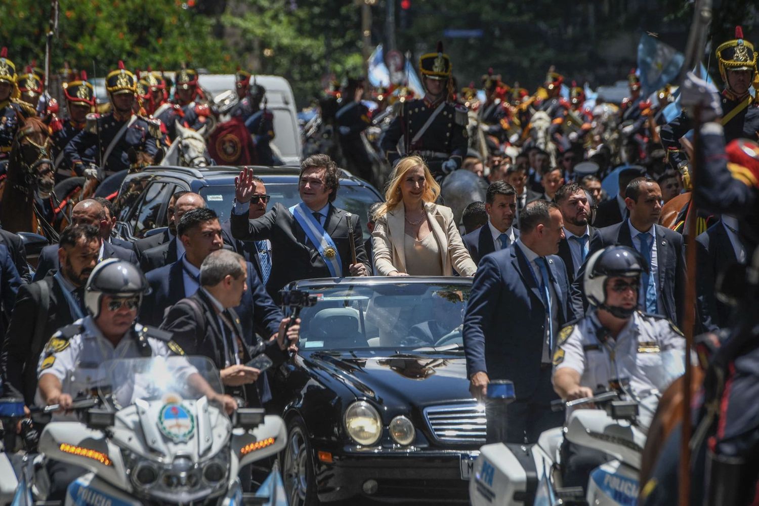 Milei durante la asunción presidencial