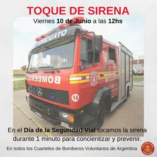 Bomberos tocará sus sirenas por el Día de la Seguridad Vial 