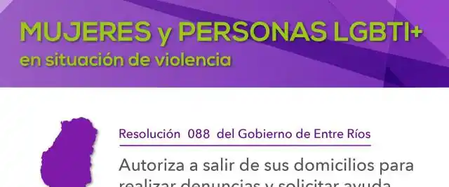 Provincia autorizó a mujeres y personas LGBTI+ a salir para denunciar y solicitar ayuda