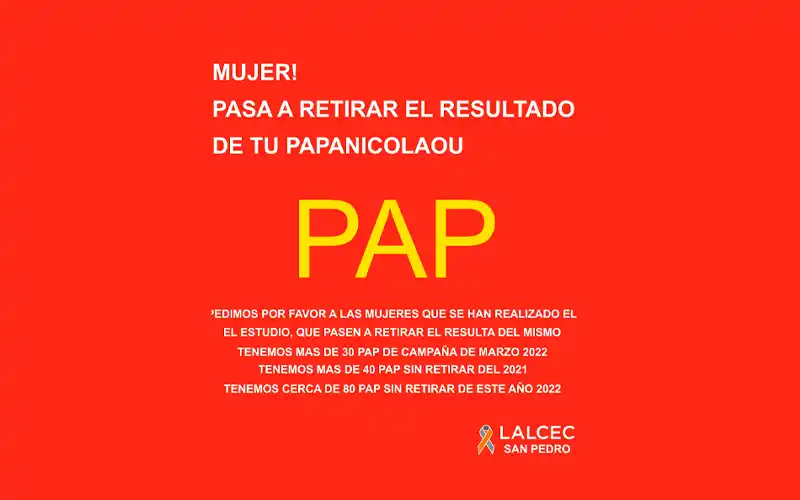 Lalcec solicita: “Pasen a retirar resultados del PAP”